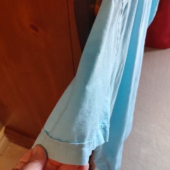 Men's Mexx Blue Linen Blend Button Down Shirt Size Large - Picture 3 of 12